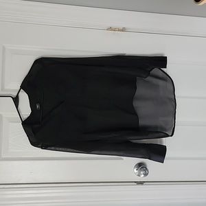 See through black blouse